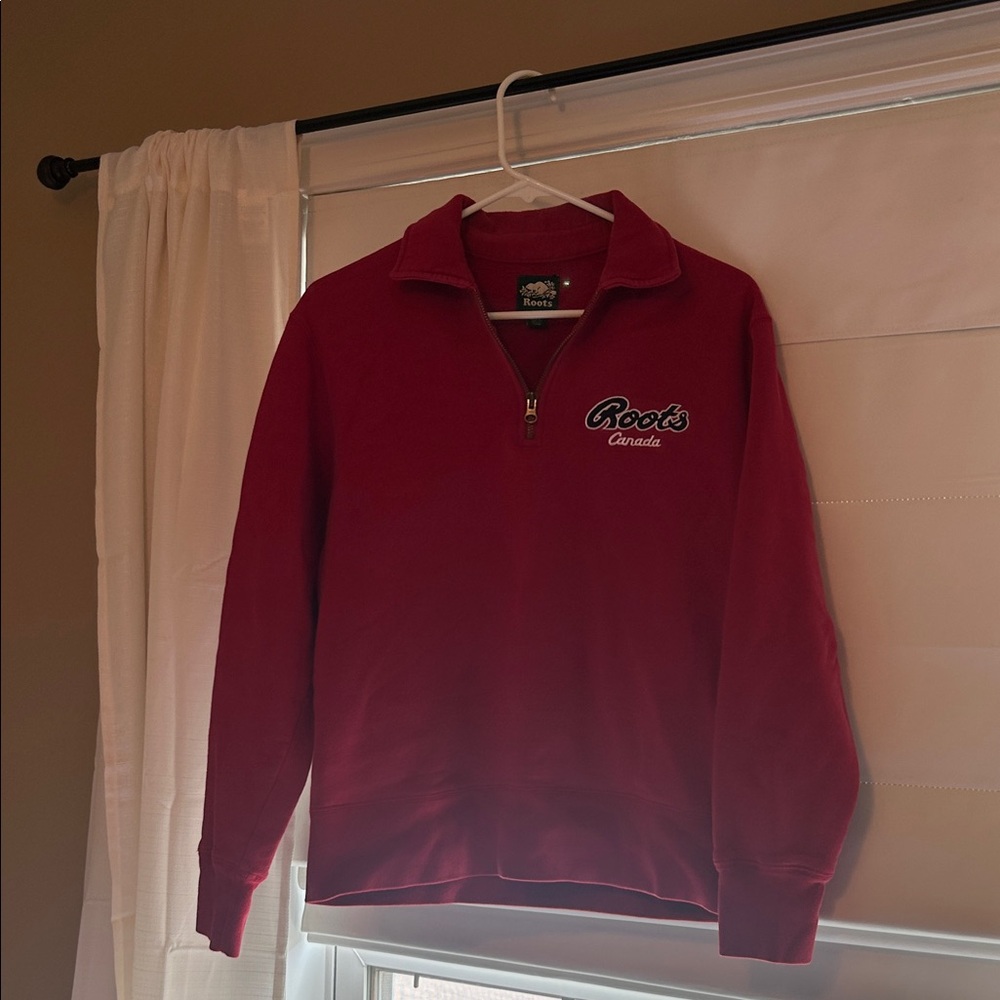 Roots Men's Zip Up Red Sweatshirt Sz XS